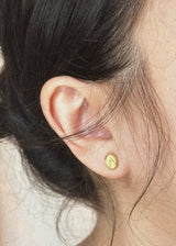 Initial Emblem Stud Earrings - Meili Fine Jewelry