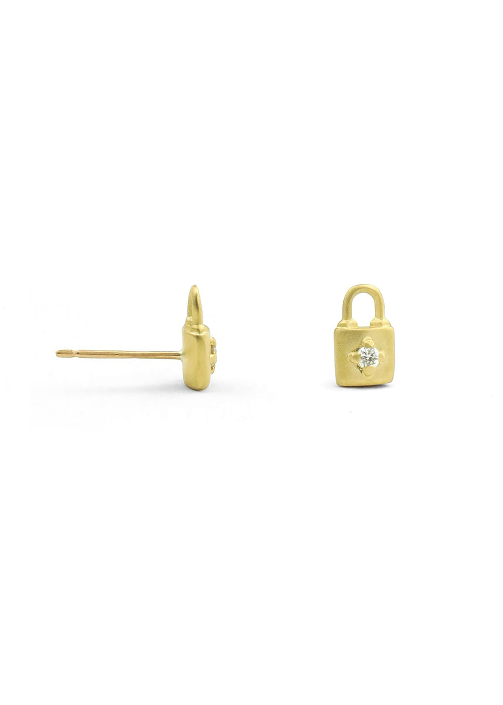 Lock Emblem Stud Earrings – Meili Fine Jewelry