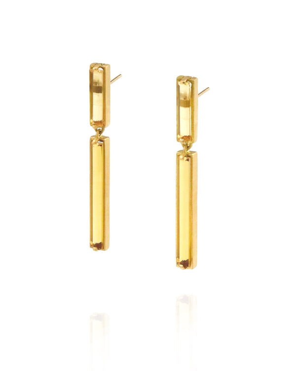 Double Drop Pillar Earrings - Meili Fine Jewelry