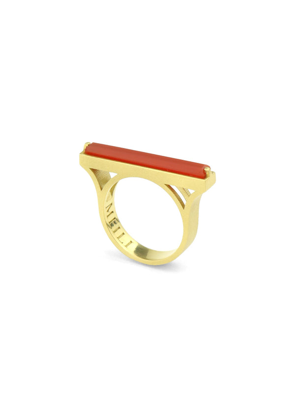 Long Horizontal Pillar Ring - Meili Fine Jewelry