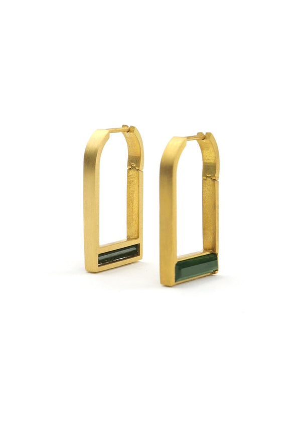 Pillar Saddle Hoops - 1" - Meili Fine Jewelry